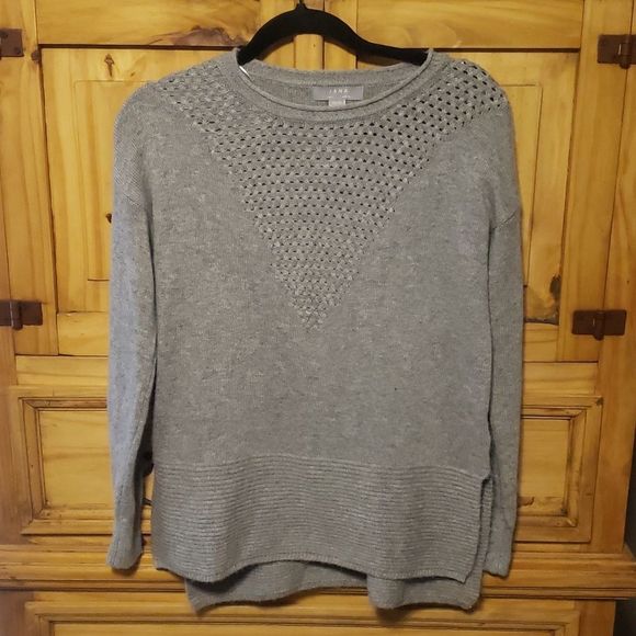 Nordstrom Sweaters - Jana Nordstrom Womens Size XS Sweater Cutouts Wool Angora Blend Long Sleeve Gray